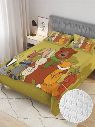 Купить Покрывало Ambesonne Лесные обитатели , 1,5-спальное 160x220 см по низкой цене