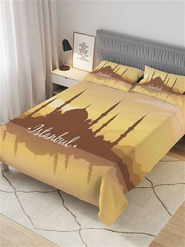 Купить Покрывало Ambesonne стеганое жаккардовое с 2-мя наволочками, 1,5-спальное 160х220 см по низкой цене