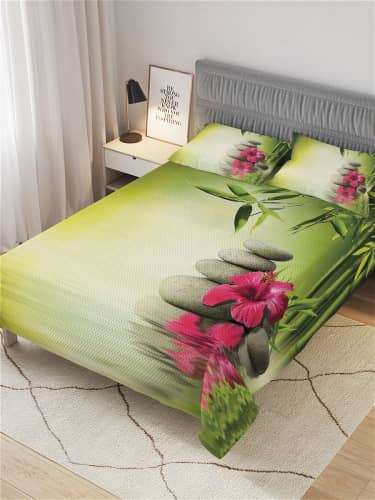 Купить Покрывало Ambesonne стеганое жаккардовое с 2-мя наволочками, Евро 220x235 см по низкой цене