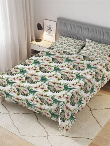 Купить Покрывало Ambesonne стеганое жаккардовое с 2-мя наволочками, 1,5-спальное 160х220 см по низкой цене