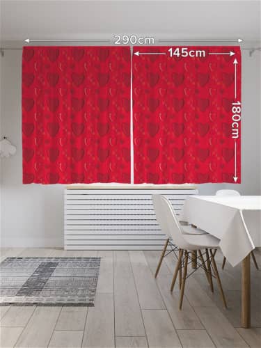 Купить Шторы JoyArty с фотопечатью Мозайка из сердец из сатена, 145х180 см по низкой цене