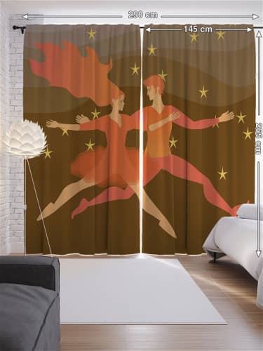 Купить Шторы JoyArty с фотопечатью Волшебные сердца из сатена, 290х265 см по низкой цене