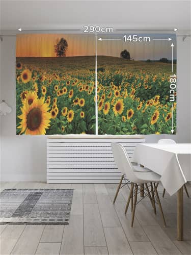 Купить Шторы JoyArty с фотопечатью Ваза цветов из сатена, 290х180 см по низкой цене
