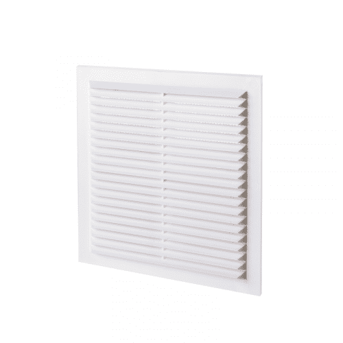 Купить Решетка VENTS МВ150-1с, с сеткой, пластик, белая, 192x192 мм по низкой цене