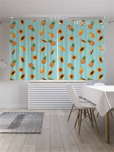 Купить Шторы JoyArty с фотопечатью Экзотические фрукты из сатена, 290х180 см по низкой цене