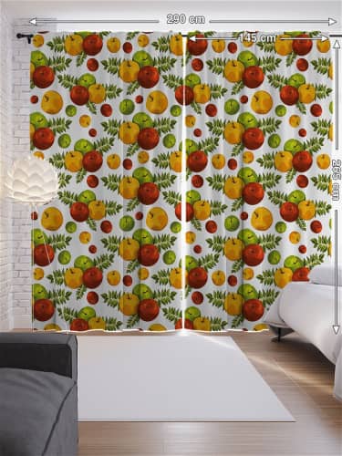 Купить Шторы JoyArty с фотопечатью Кокосовые пальмы из сатена, 290х265 см по низкой цене