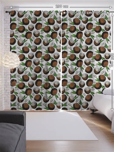 Купить Шторы JoyArty с фотопечатью Пальмовые цветы из сатена, 290х265 см по низкой цене