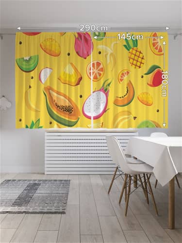 Купить Шторы JoyArty под лён Вкусная питайя , серия Oxford DeLux, 290х180 см по низкой цене