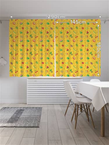 Купить Шторы JoyArty под лён Вкусная питайя , серия Oxford DeLux, 290х180 см по низкой цене
