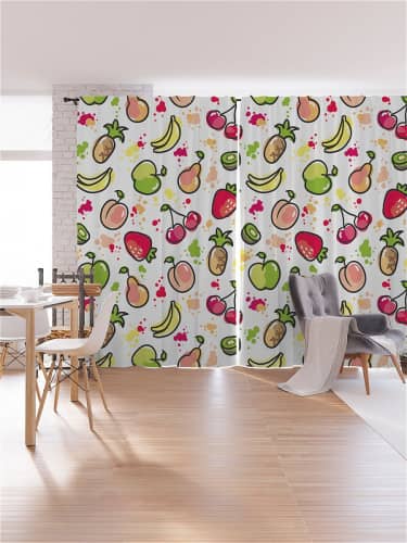 Купить Шторы JoyArty под лён Вишневая радость , серия Oxford DeLux, 340х265 см по низкой цене