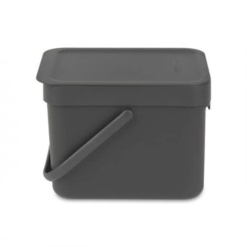 Купить Ведро Brabantia Sort & Go мусорное, встраиваемое, серое, 6 л по низкой цене