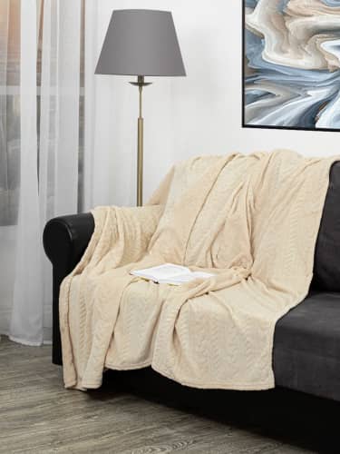 Купить Плед TexRepublic Absolute Lux Косичка Фланель 200х220 см по низкой цене