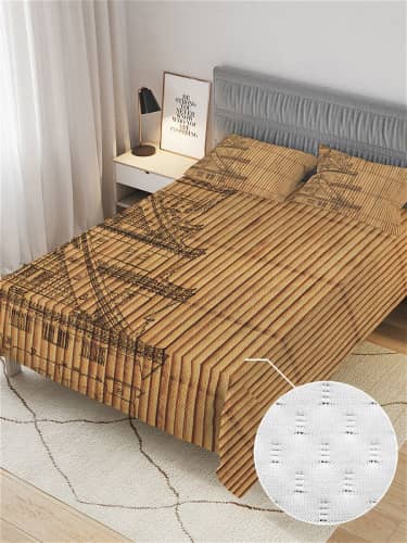 Купить Покрывало Ambesonne Храм на бамбуке , 1,5-спальное 160x220 см по низкой цене