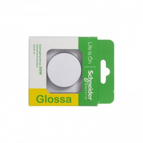 Купить Светорегулятор (диммер) СП Glossa 300Вт поворот. в сборе бел. SchE GSL000134 по низкой цене
