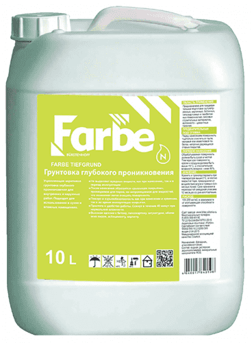 Купить Грунтовка FARBE Tiefgrund Konzentrat 1:4 глубокого проникновения концентрированная 10 л по низкой цене