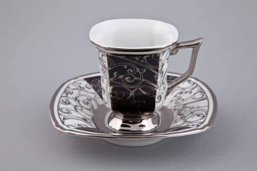 Купить Сервиз Rudolf Kämpf Empire мокко кофейный, черный, с платиной, на 6 персон по низкой цене