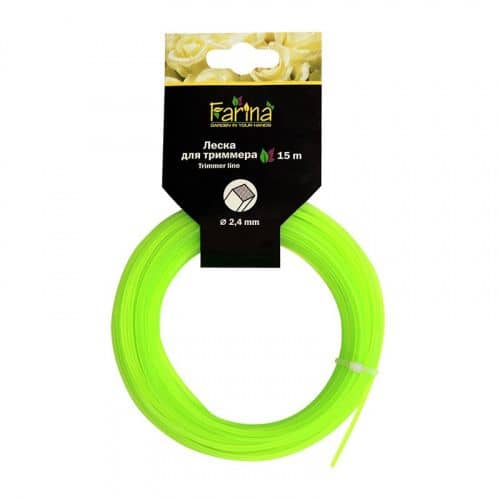 Купить Леска Farina 93363 для триммера, квадрат, 2,4 мм/15 м по низкой цене