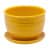 Купить Горшок для цветов с поддоном d15 см желтый по низкой цене