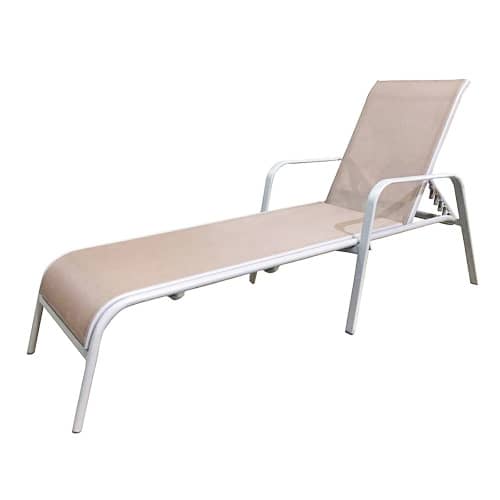 Купить Шезлонг металлический 193x66x50 см с текстиленом по низкой цене