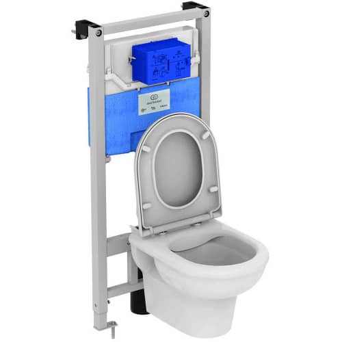 Купить Инсталляция Ideal Standard EXACTO с унитазом, сиденьем без кнопки по низкой цене