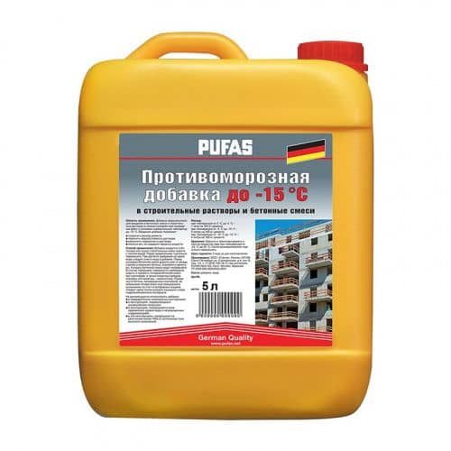 Купить Добавка PUFAS для бетона противоморозная до -15 °С 5 л (6,65 кг) по низкой цене