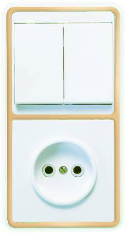 Купить Блок БКВР-038 Бэлла (2-кл. выкл. + розетка) зол. Кунцево 5828 по низкой цене