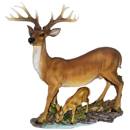 Купить Фигура садовая Олень с олененком 48x16x48 см по низкой цене