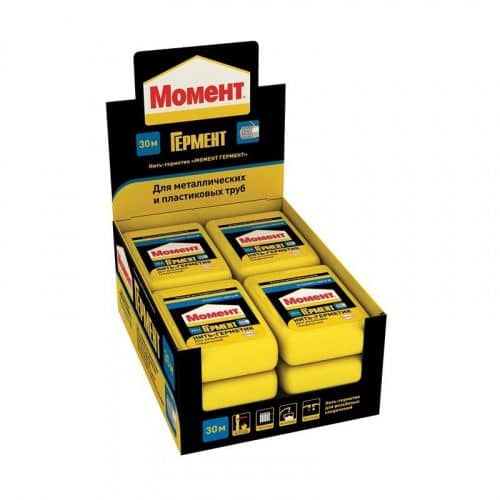 Купить Нить-герметик Henkel Момент Гермент, в шоу-боксе, 30 м по низкой цене