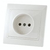 Купить Розетка TDM Electric ТАЙМЫР SQ1814-0011 в рамку с/у, 1 гнездо, б/з, 10 А, 230 В, IP20, керамика белая по низкой цене