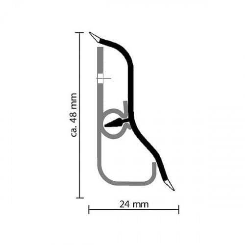 Деревянный, металлический, пластиковый напольный плинтус.