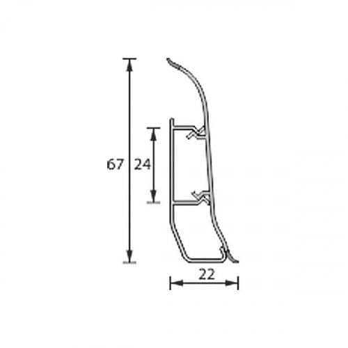 Деревянный, металлический, пластиковый напольный плинтус.