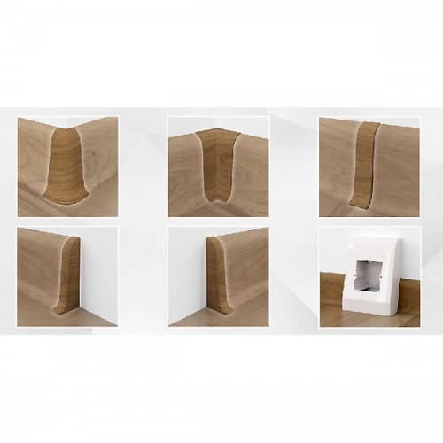 Деревянный, металлический, пластиковый напольный плинтус.