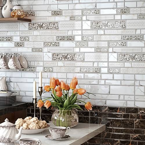 Купить Плитка настенная Плаза светло-серая 23х50 см по низкой цене