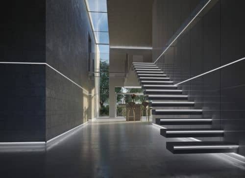 Деревянный, металлический, пластиковый напольный плинтус.