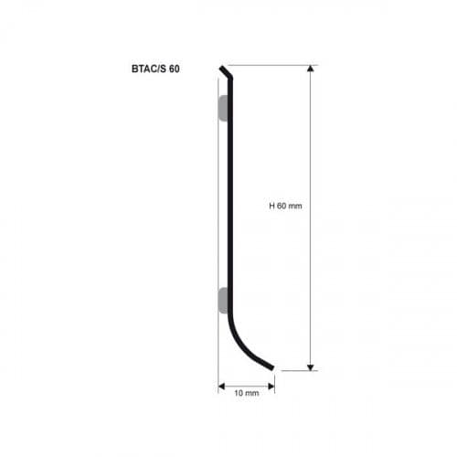 Купить Плинтус Progress Profiles BTACS 60 для столешницы из нержавейки 60 сатинированный 2 м по низкой цене