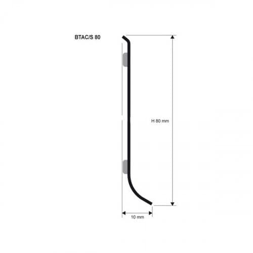 Купить Плинтус Progress Profiles BTAC 80 для столешницы из нержавейки 80 полированный 2 м по низкой цене