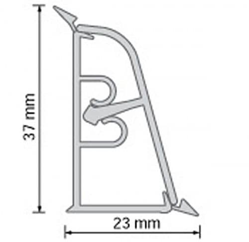 Купить Плинтус Salag для столешницы ПВХ, 19 венге африка 23x37x3000 мм по низкой цене