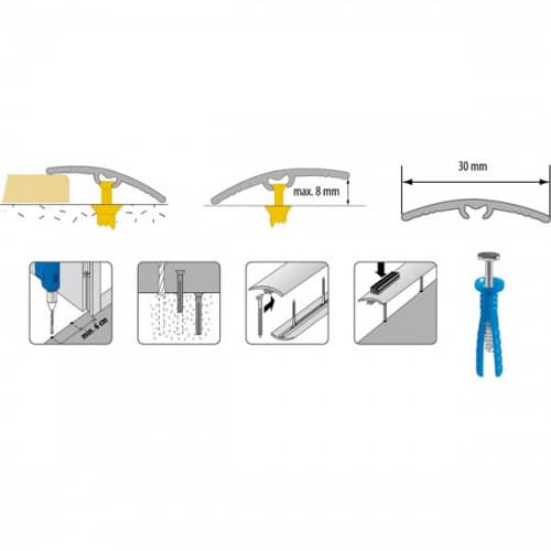 Деревянный, металлический, пластиковый напольный плинтус.