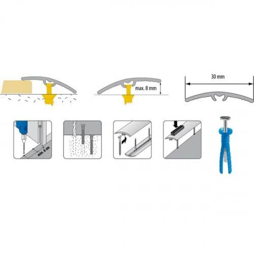 Деревянный, металлический, пластиковый напольный плинтус.