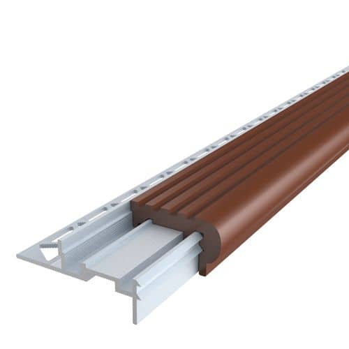 Профиль противоскользящий под плитку коричневый по низкой цене