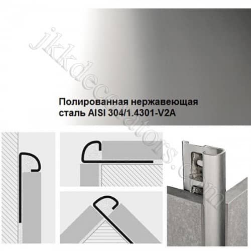 Раскладка Progress Profiles Projolly quart PJQTAC нержавейка полированная для плитки наружная по низкой цене