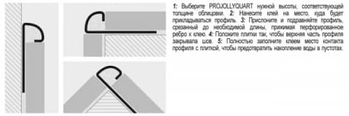 Раскладка Progress Profiles Projolly quart PJQTAC нержавейка полированная для плитки наружная по низкой цене