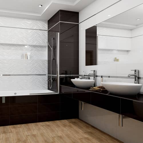 Купить Бордюр настенный металлический серебро 2,9х60 см по низкой цене