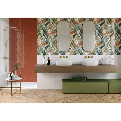 Купить Плитка настенная Манго сквеа белая 25х60 см по низкой цене