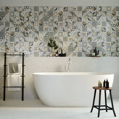 Купить Плитка настенная Сюприм серая мозаика 02 25х60 см по низкой цене