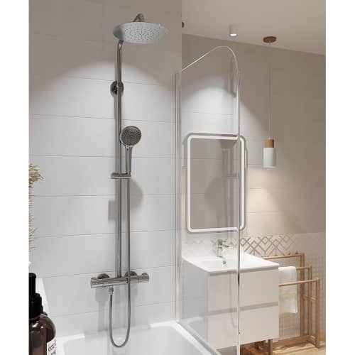 Купить Декор настенный Альрами серый геометрия 20х44 см по низкой цене