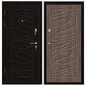 Купить Дверь Промет С3 Джаз входная металлическая левая снаружи металл Черный муар внутри МДФ Орех темный 2066х880 мм по низкой цене