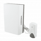 Купить Звонок проводной, с кнопкой, 230В, э/механический, 1 тон, 2 стальные пластины, белый, IP30 по низкой цене