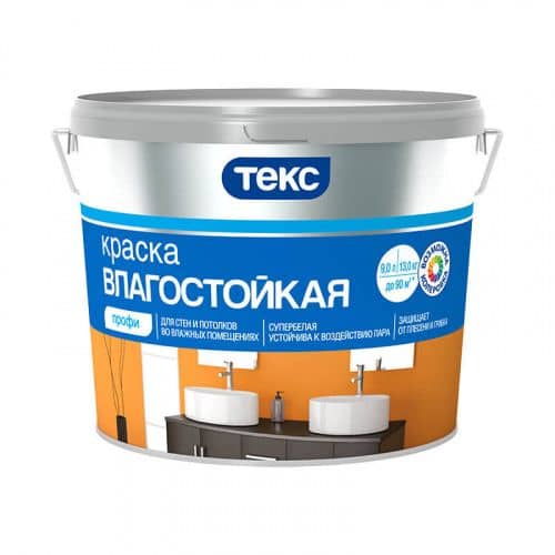 Купить Краска ТЕКС Профи в/д, влагостойкая, супербелая 9 л по низкой цене