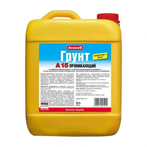 Купить Грунтовка PUFAS Decoself A15 проникающая 5 л по низкой цене